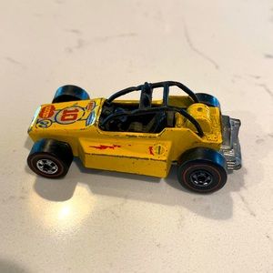 Hot Wheels REDLINE 1976 ROCK BUSTER YELLOW Hong Kong Metal Base